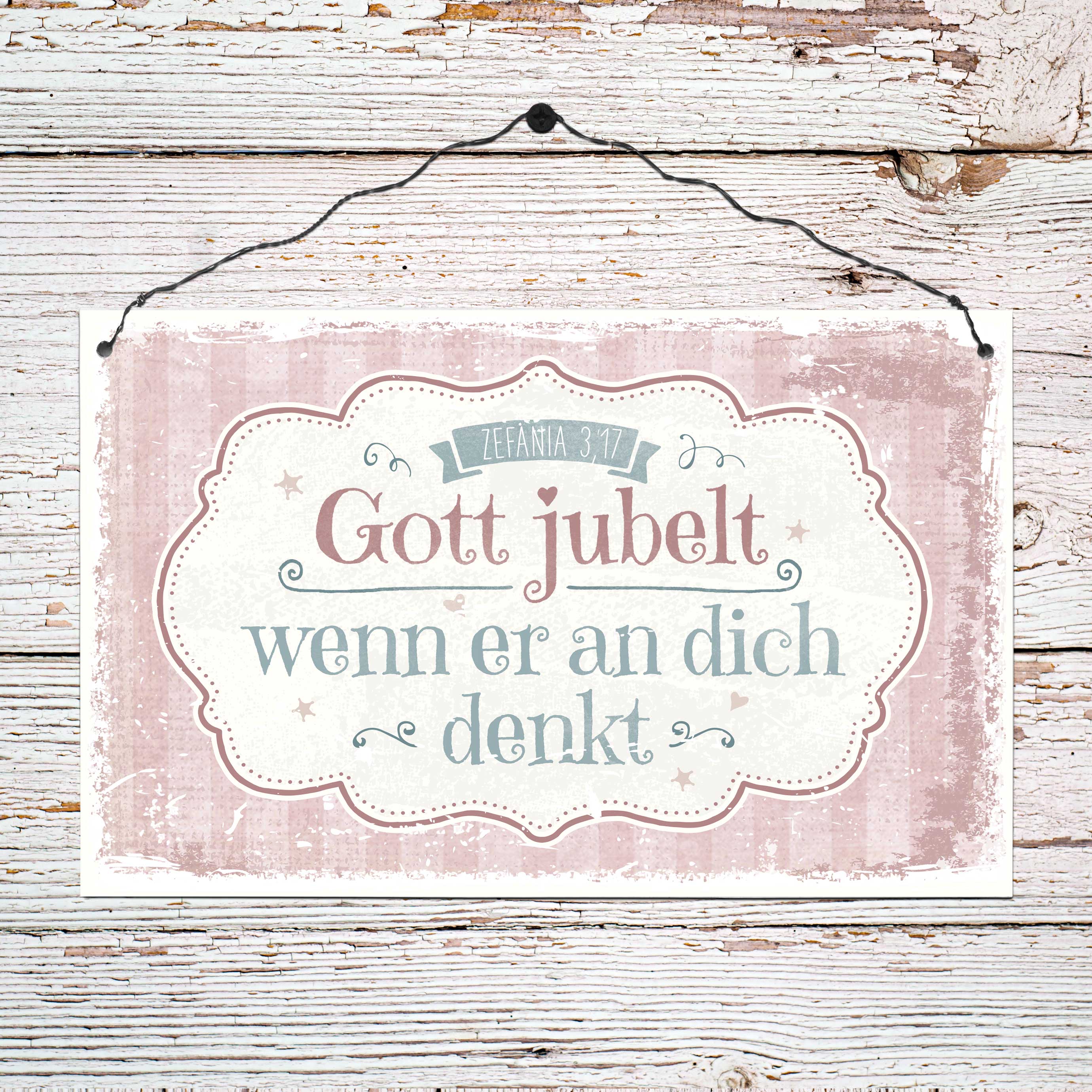 Holzschild groß - Gott jubelt