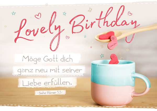 Postkarte - Lovely Birthday