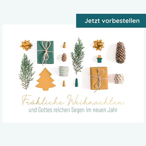 XL-Postkarte Big Blessing Gold – Fröhliche  Weihnachten (Deko)