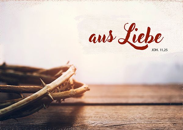 Postkarte – Aus Liebe (Dornenkrone)