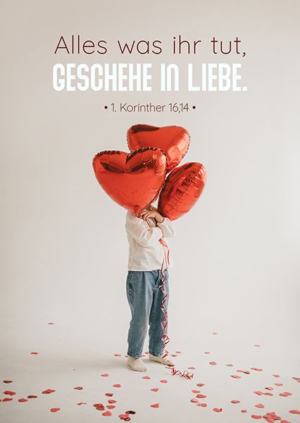 Postkarte – Liebe - Jahreslosung 2024 (Herzballons)