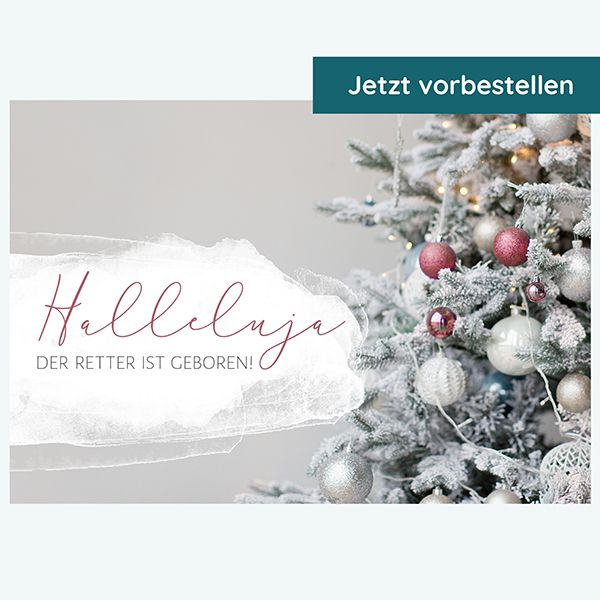 Postkarte – Halleluja, der Retter ist geboren (Baum)