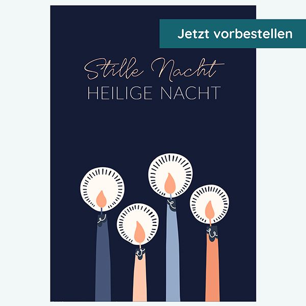 Postkarte - Stille Nacht, Heilige Nacht (Kerzen)