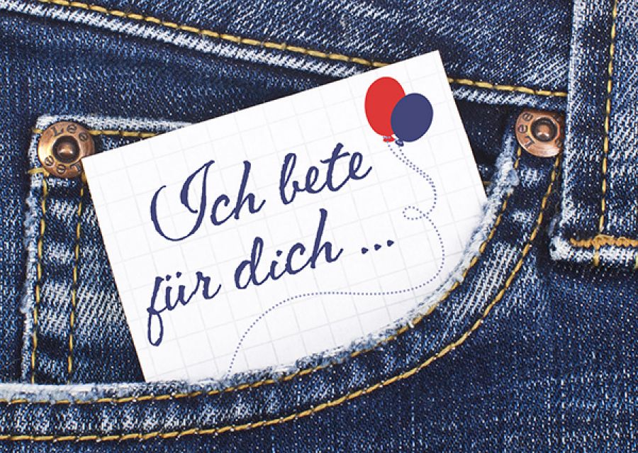 Postkarte Ich bete für dich (Jeans) SegensArt